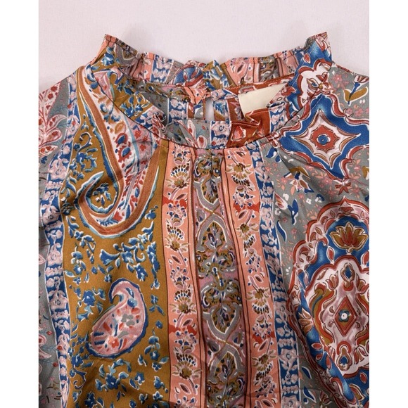 PINCH Floral Paisley Ruffle Neck Tiered Midi Dress Womens Size L - Picture 5 of 10